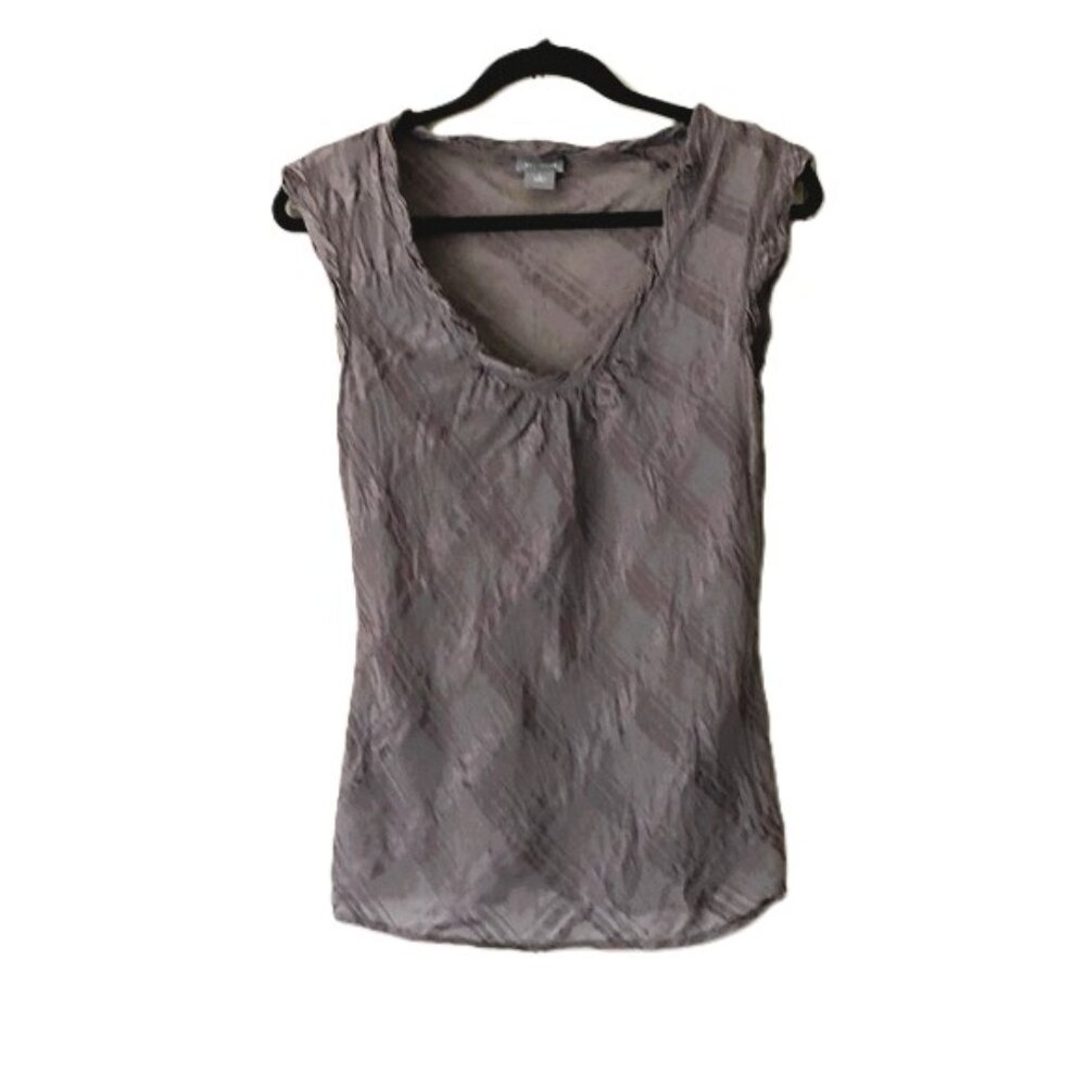 Ann Taylor Semi-Sheer Top | Small | Gray